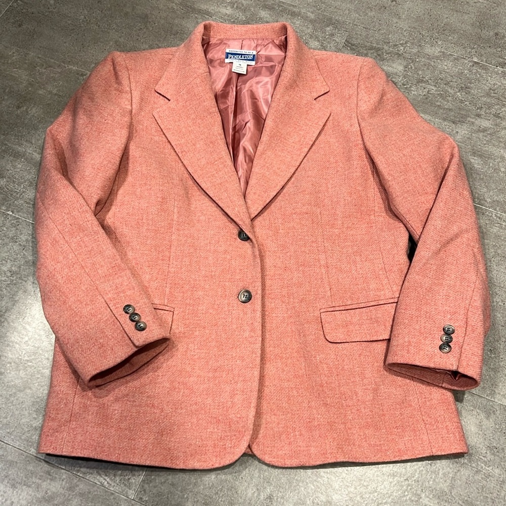 Pendleton Ladies Vintage 100% Wool Woolmark Luxury Blazer w/Button Accents